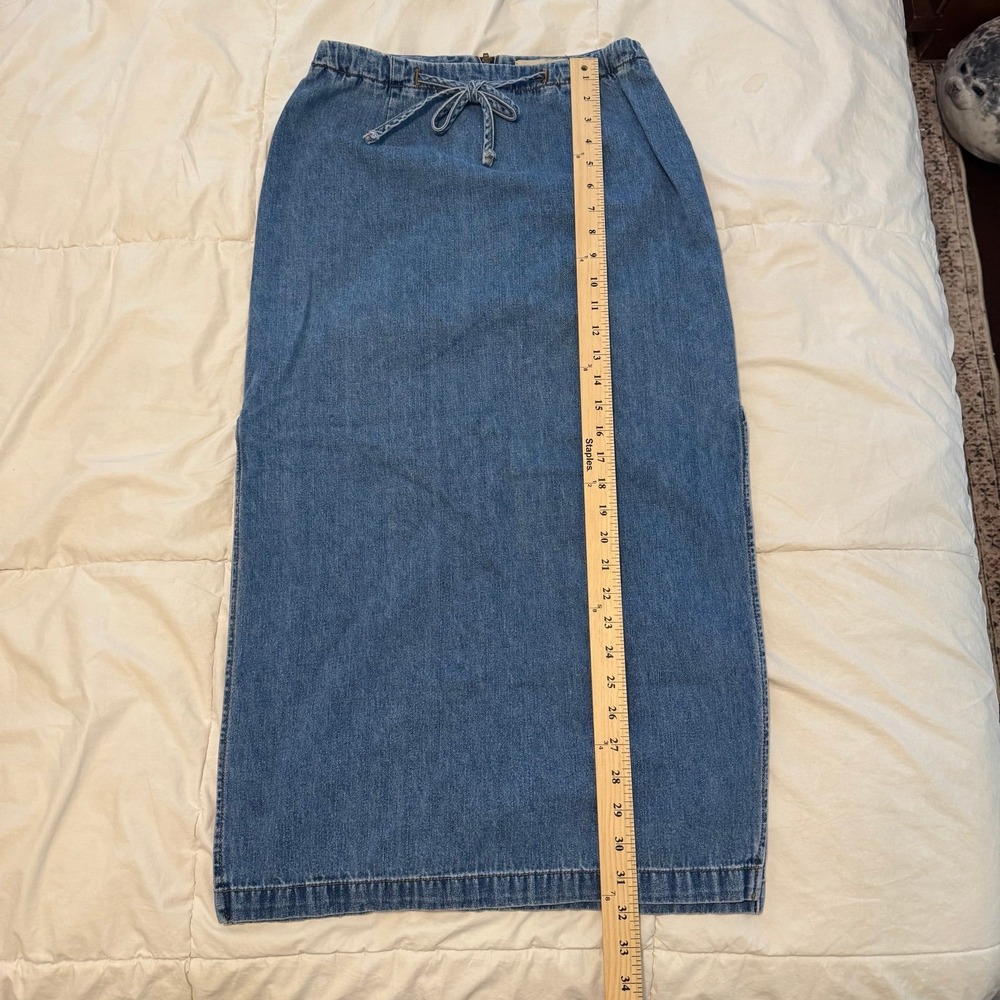 London Jean Women's Denim Maxi Skirt-Sz 4P-Med Wash-Vintage-Boho-Cottagecore‎ - Picture 2 of 7